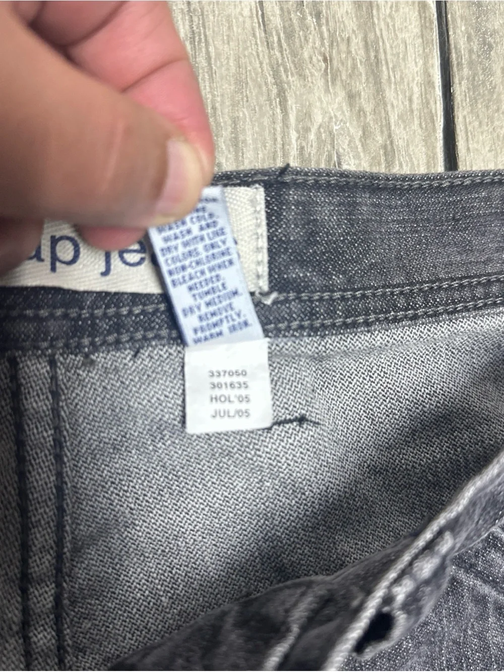 Vintage Y2k 05 Gap Washed Grey Jeans 36x34 Big Pockets Button Fly Baggy Skater